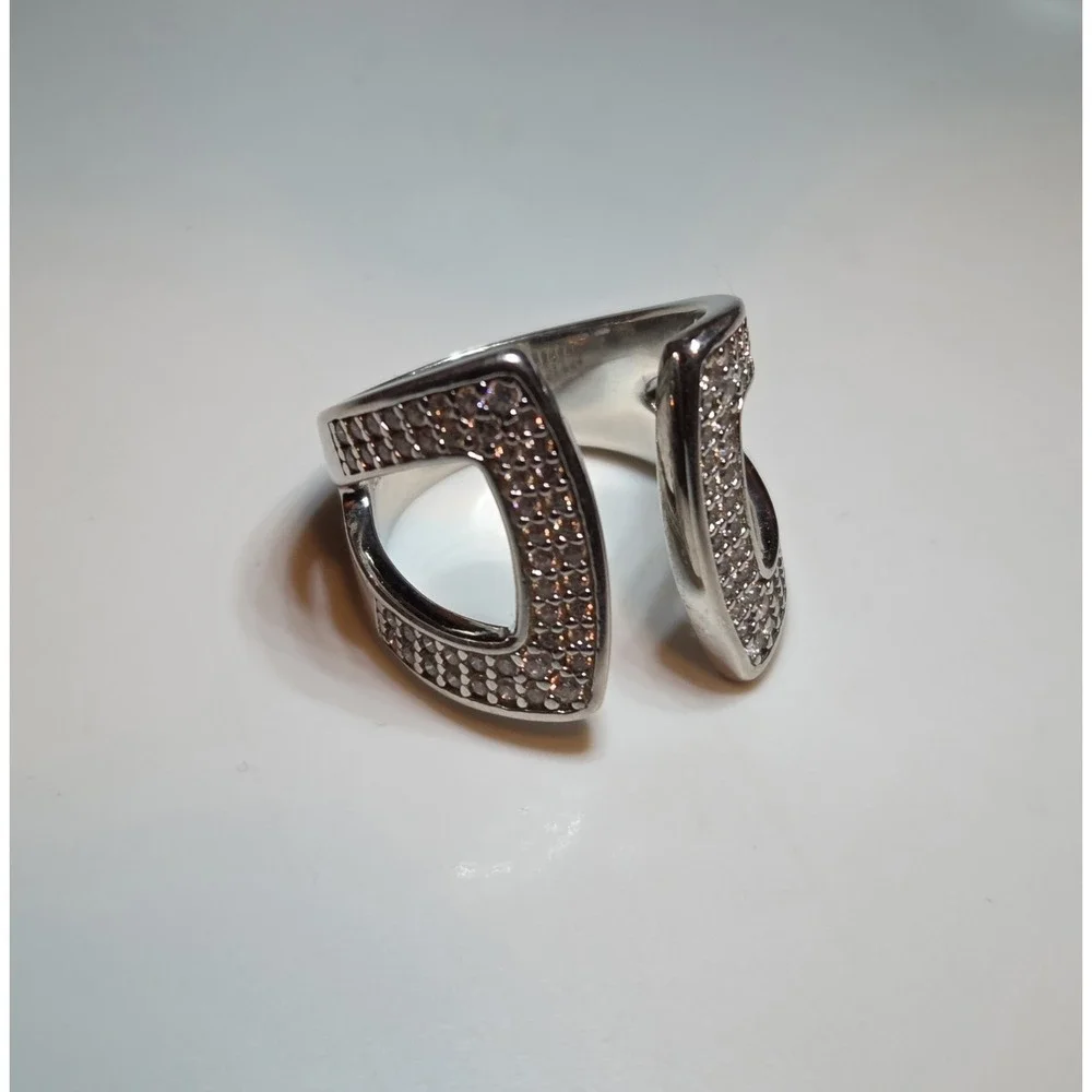 Unique Vintage Italian Open Shank Statement Ring Milor‎ Italy 925 Size 4